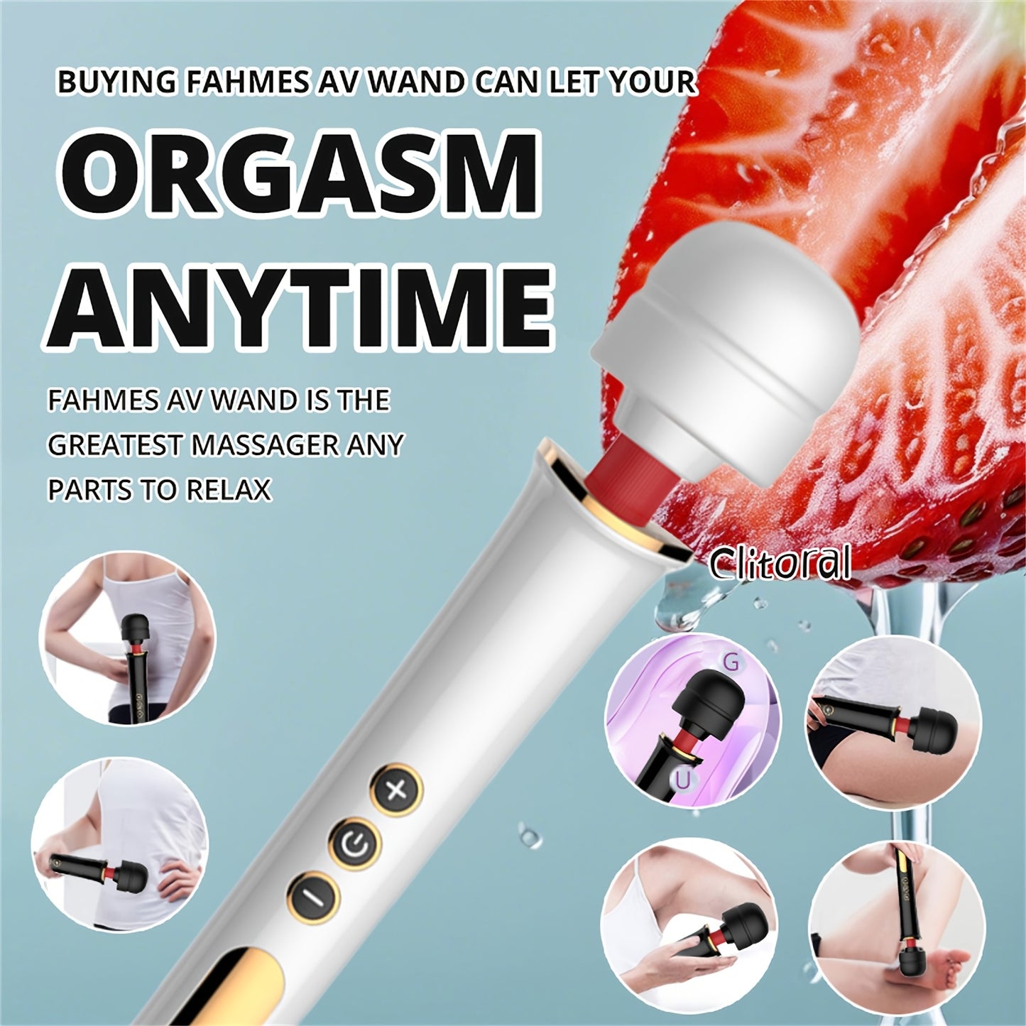 Magic AV Wand Vibrator for Women - USB Rechargeable, Powerful Clitoral & G-Spot Stimulation Massager with 10 Modes & 5 Speeds - Perfect Gift for Christmas, Halloween, Valentine's Day