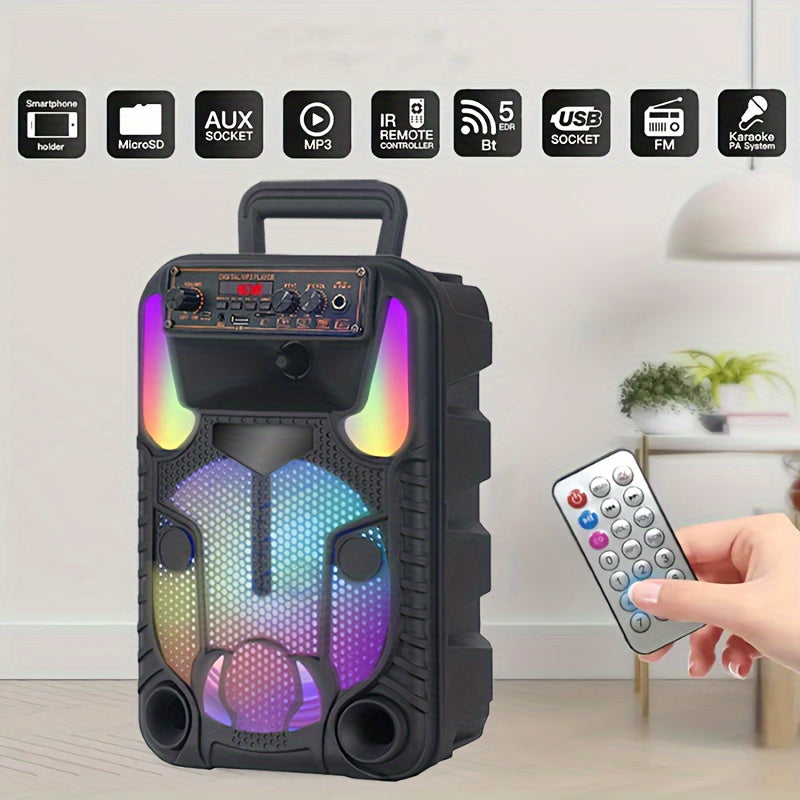 Portable speakers, portable speakers, outdoor speakers, support AUX/FM/USB/TF, with a microphone and a charging cable