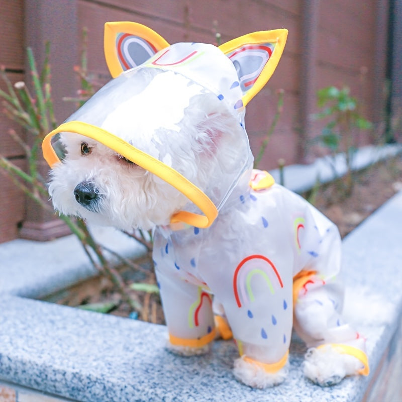 Small, Medium, and Large Waterproof Pet Raincoat - Stay Dry and Stylish in All Seasons with 100% Polyester, Snap Button Closure, and Hand Wash Only - Perfect for Autumn, Spring, Summer, and Winter