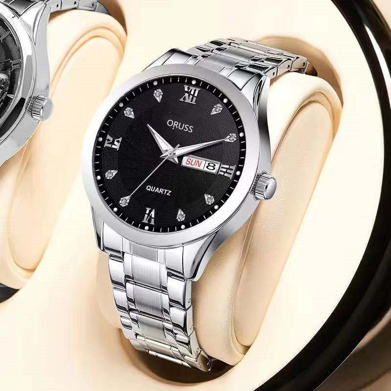 1pc Men's Round Waterproof Luminous Quartz Watch, Wristwatch, Ideal choice for Gifts