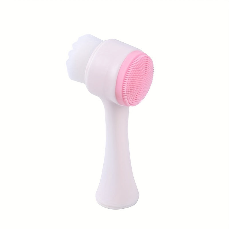 Facial Cleansing Brush, Double-sided Cleaning Tool, Soft Bristle Exfoliator, Cleaner Brush, Scrub Exfoliating Facial Brush For Face Care Makeup Skincare Removal