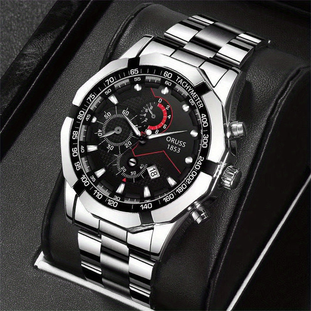 Elegant Business Quartz Men’s Watch - Waterproof, Luminous Dial with Date, Perfect Gift for Every Occasion