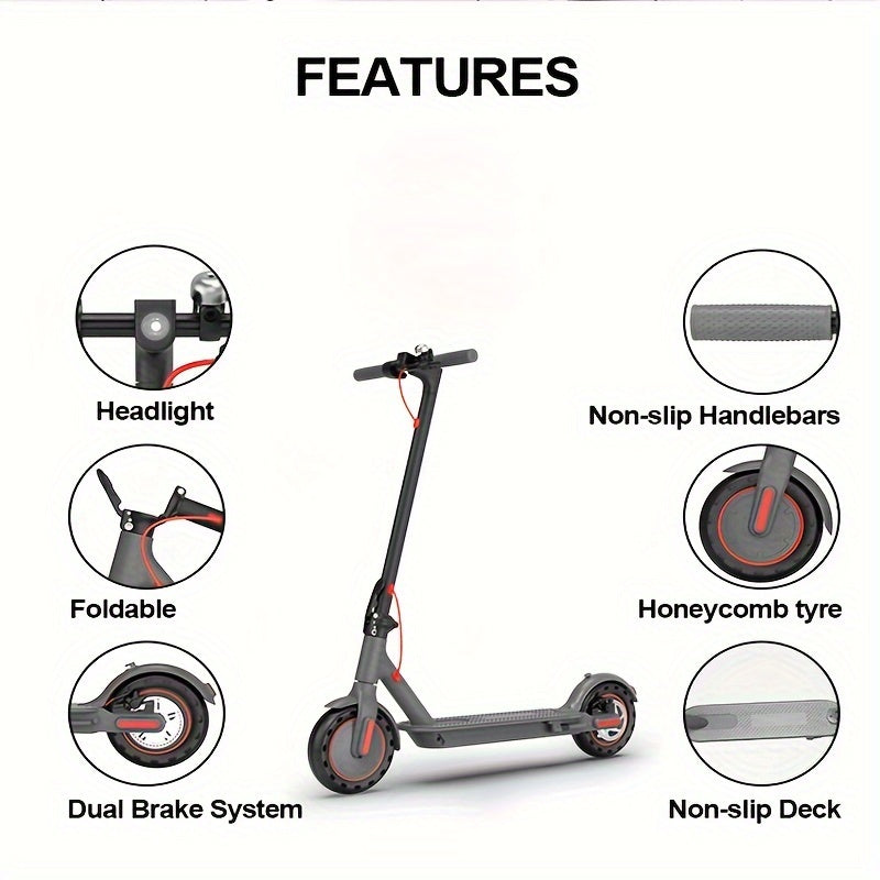 Adult 8.5 Inch Electric Scooter With 400-550W Motor, Folding Electric Scooter Long Range, Electric Scooter With Max 20 MPH Speed, Portable Folding Electric Scooter, Smart Electric Scooter For Adult Commuting And Travel