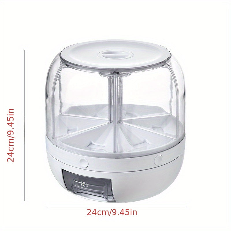 1PC Rotating Food Dispenser, Household 7.72 LB Rice Barrel, Cereal Jar, Divided Sealed Cans, Food-grade Rice Tank, Kitchen Supplies