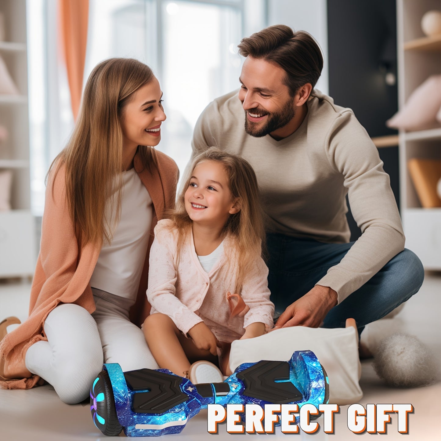 SIMATE Hoverboard For Kids Ages 6+, Self Balancing Scooter With Colorful LED Lights, Gifts For Kids & Teens & Adults, For All Ages (K1/Planet)