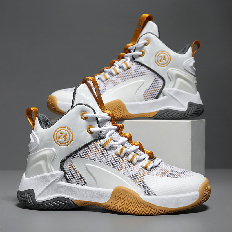 Breathable & Durable Boys' Basketball Sneakers – Lightweight, All-Season Mid-Tops with Rubber Sole