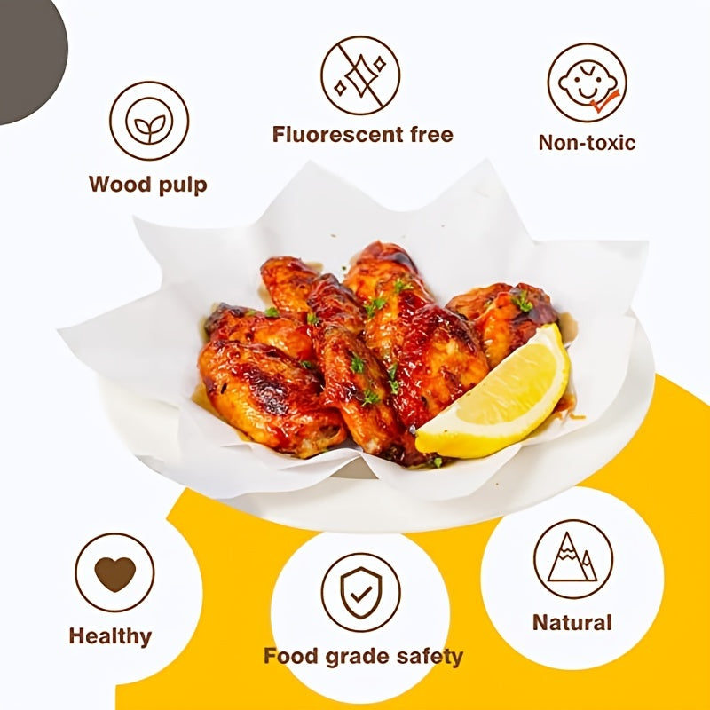 MOREDOR 50/100/200pcs Parchment Paper Baking Sheets, 12 x 16 Inch, Non-Stick, Unbleached Wood Material, for Baking, Cooking, Grilling, Air Fryer, Steaming - Kitchen Accessories Without Battery