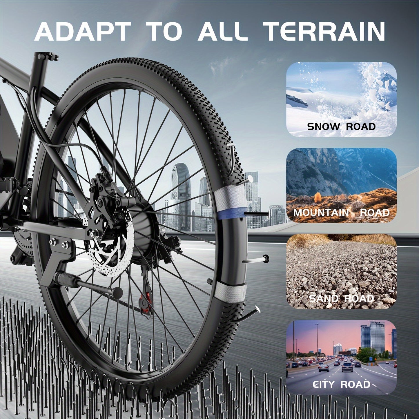 26" Electric Bike for Adults, 21-Speed Mountain EBike with 500W Peak Motor, Up to 20 MPH, 60 Miles Max Range, Electric Bicycle with Removable Battery & 5-Working Modes