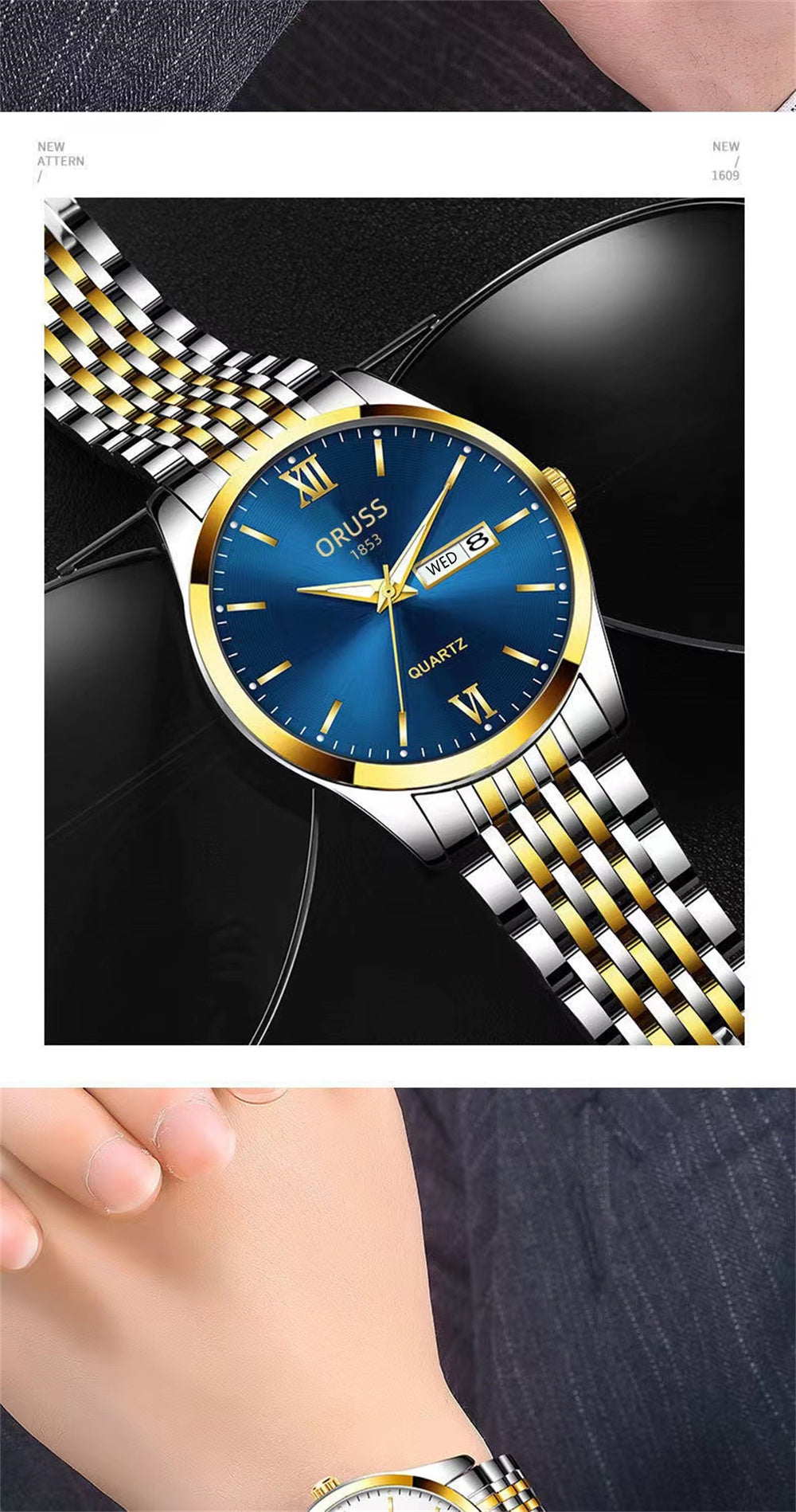 Men's Watch Glow-in-the-dark Waterproof Calendar High-grade Handsome Fashion 2022 New Trend Steel Watch, Ideal choice for Gifts
