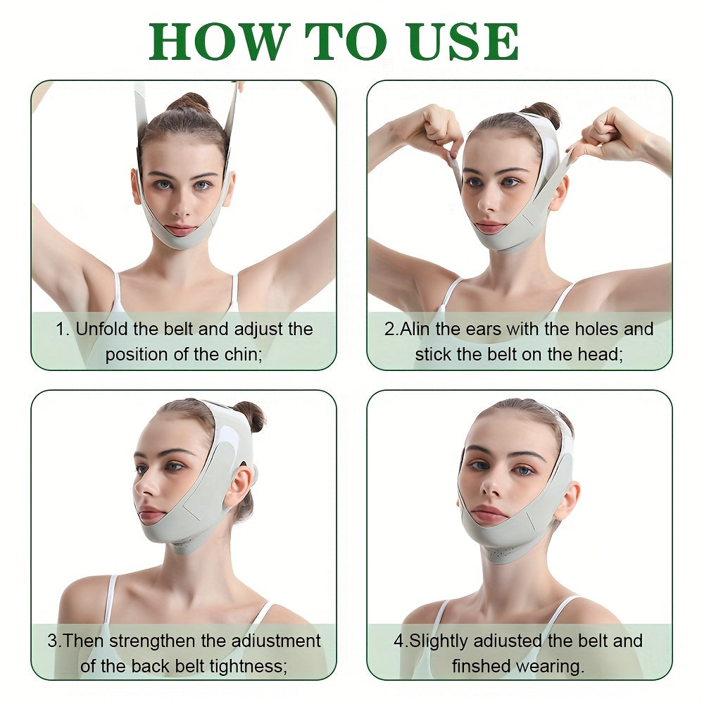 Upgraded Green Ice-Cool V-Line Face Mask - Ultra-Thin, Comfortable & Reusable Double Chin Reducer Strap | Breathable Facial Lifting Bandage for a More Youthful Look | Fragrance-Free, Ideal for Summer, Facial Skin Care