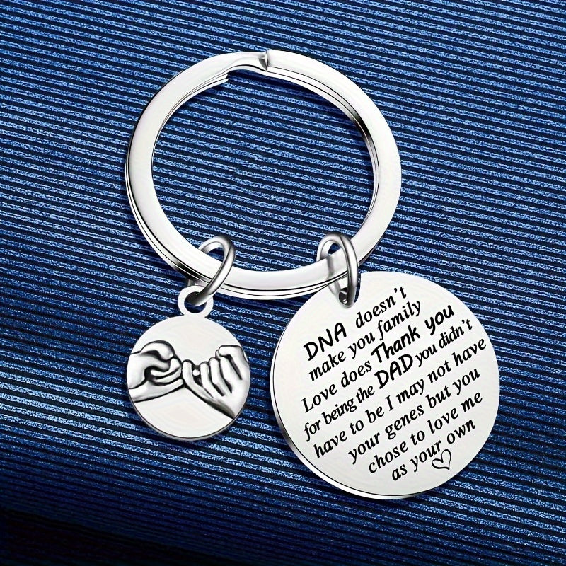 MADHAHEFU Dad Stepdad Keychain Gifts Fathers Day Keyrings For Papa Dad Stepdad Father Birthday Christmas Presents Gifts