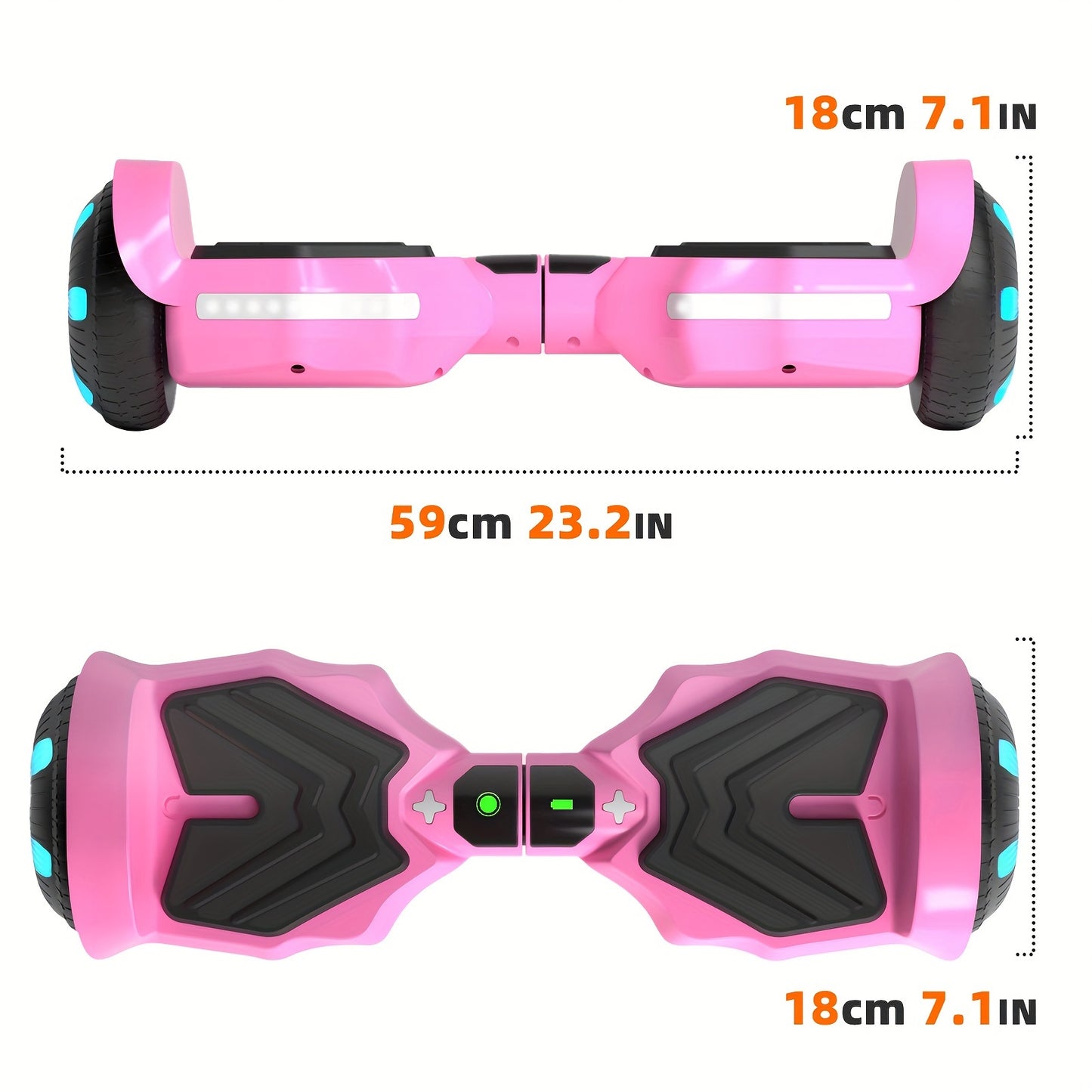 SIMATE Hoverboard For Kids Ages 6+, Self Balancing Scooter With Colorful LED Lights, Gifts For Kids & Teens & Adults, For All Ages (K1/Pink)