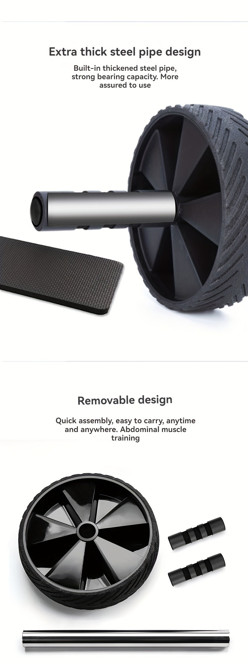 Advanced Ab & Core Strength Training Wheel - Durable PP Material, Home Fitness Equipment