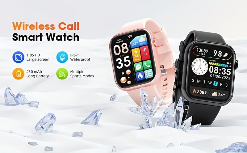 Mingtawn Smart Watch, Capable of Wireless Calls (Answering And Hanging Up), Features Various Sports Modes, Activity Tracking, Suitable for Both Men And Women, with a 1.85-Inch HD Screen. Over 100 Workout Options Available.