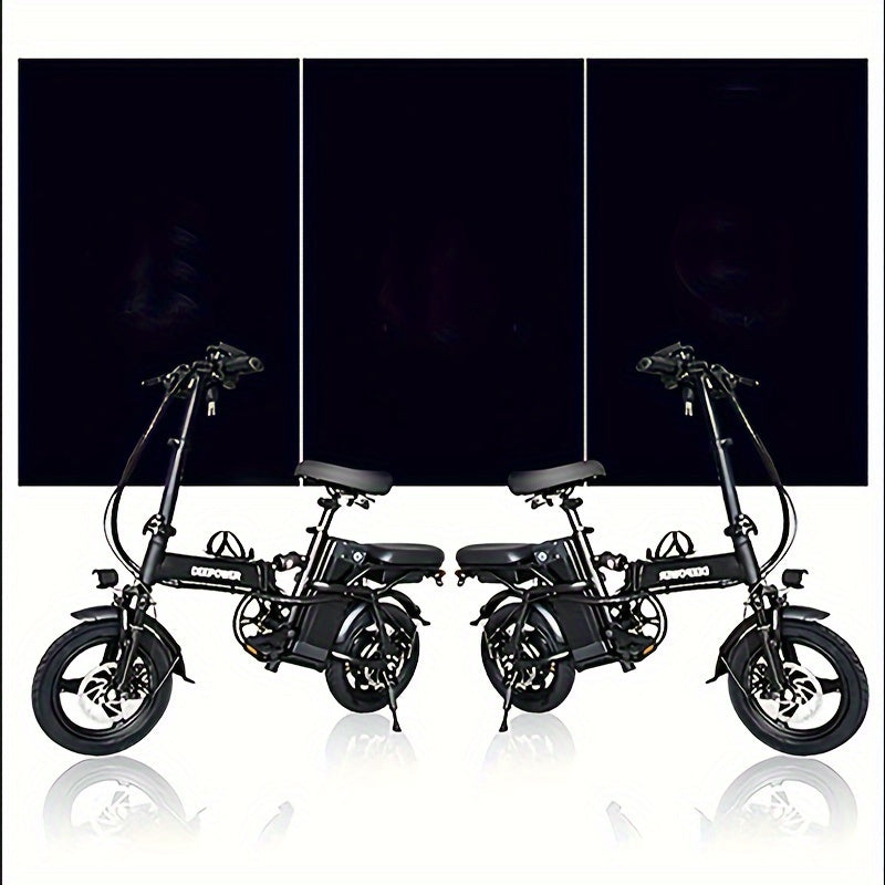 Electric Bike For Adults, 600W Peak 400W Motor, 20 Mph Folding E Bike, 14" Adults Electric Bicycle, 3 Levels Assist, Multi-Shock Mini E Bike With Brake Light, Basket, Water Bottle Rack