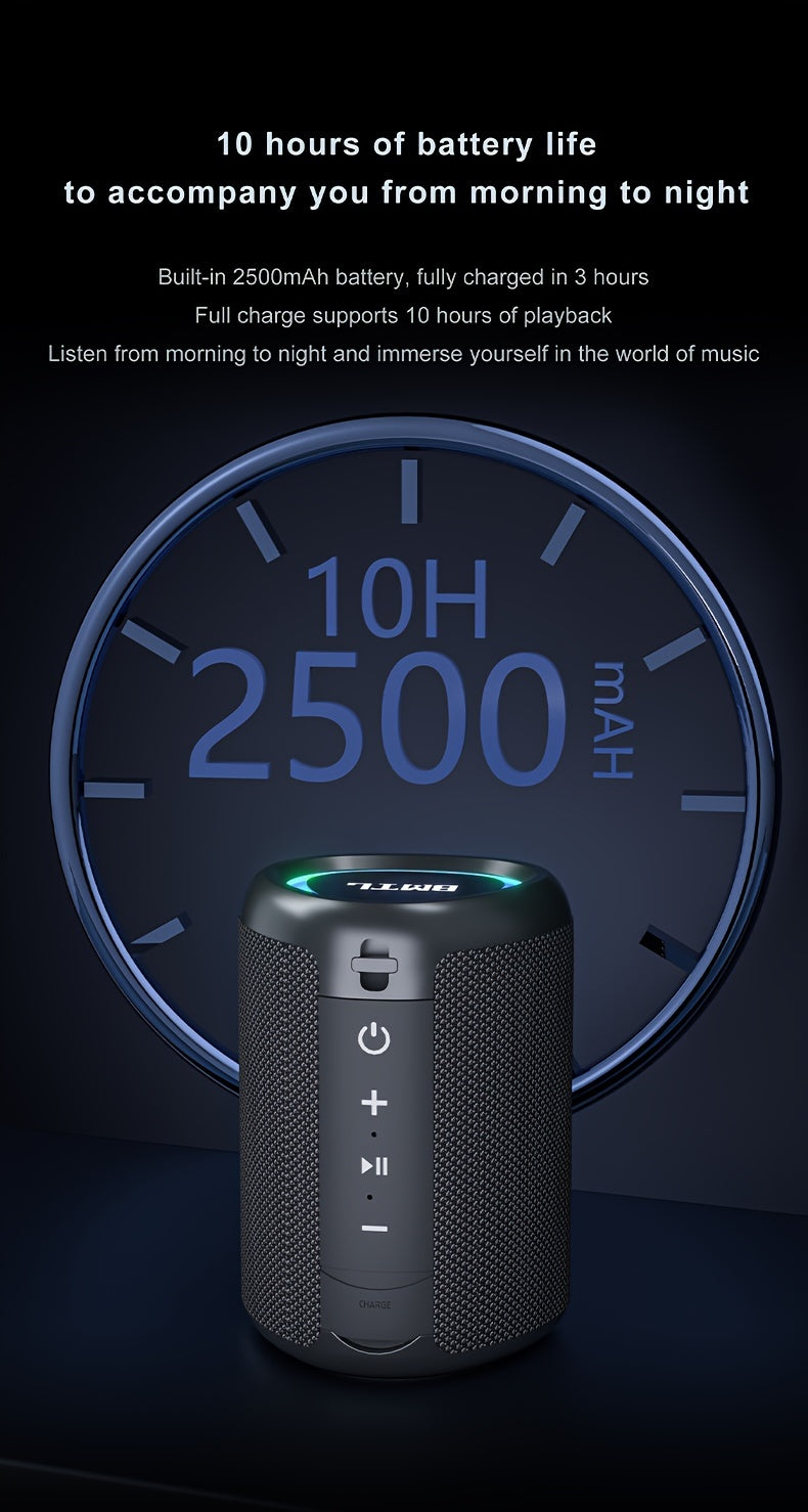 Portable Wireless Speaker Outdoor Speakers with Lights, Powerful Crystal Clear Sound, All Day Playtime, AUX&TF-Card Input, BT 5.3, TWS Paring Speaker, Small Wireless Speaker for Outdoor, Gift Ideas