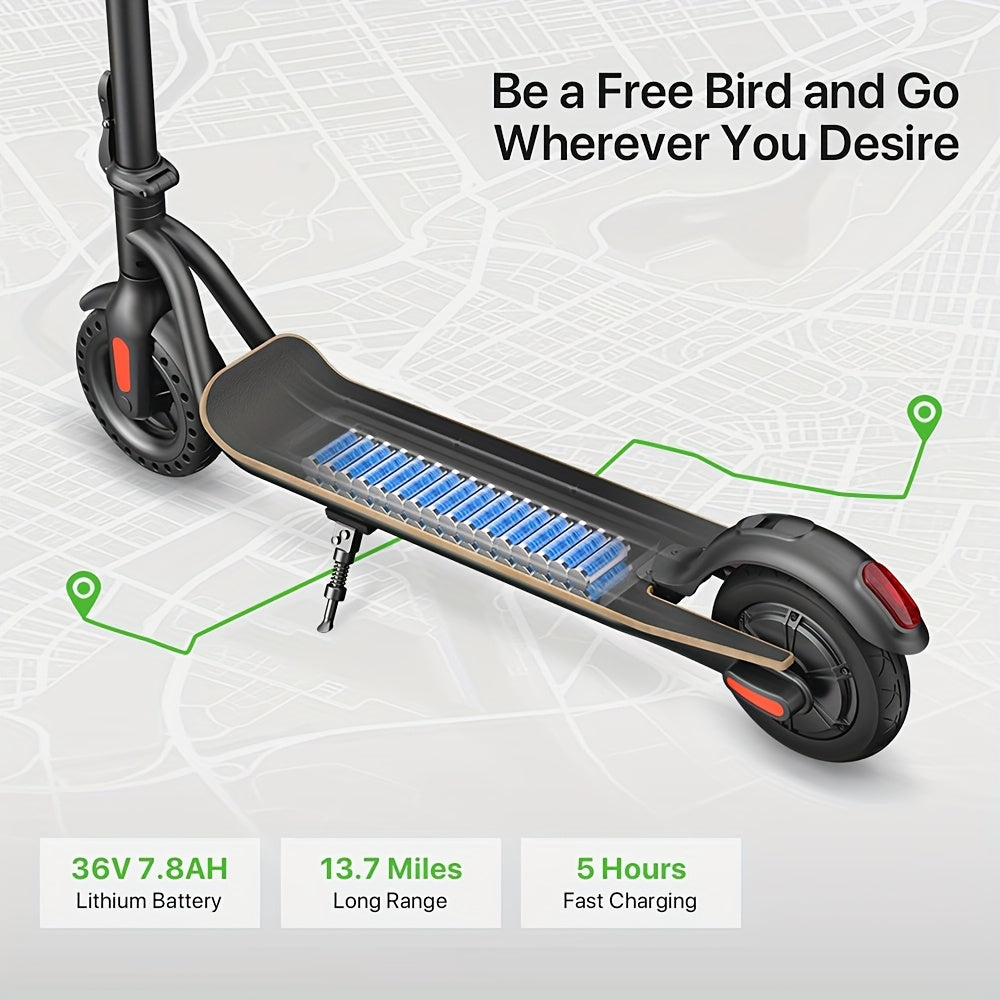 MEGAWHEELS S10 Lightweight & Foldable Electric Scooter With 8" Solid Wheels, Wood Pedal, 7.8AH Battery, Supports 25km/h Max Speed, 3 Speed Modes And 18-22km Long Range, The Electric Motor Scooter Is A Perfect Choice As Christ