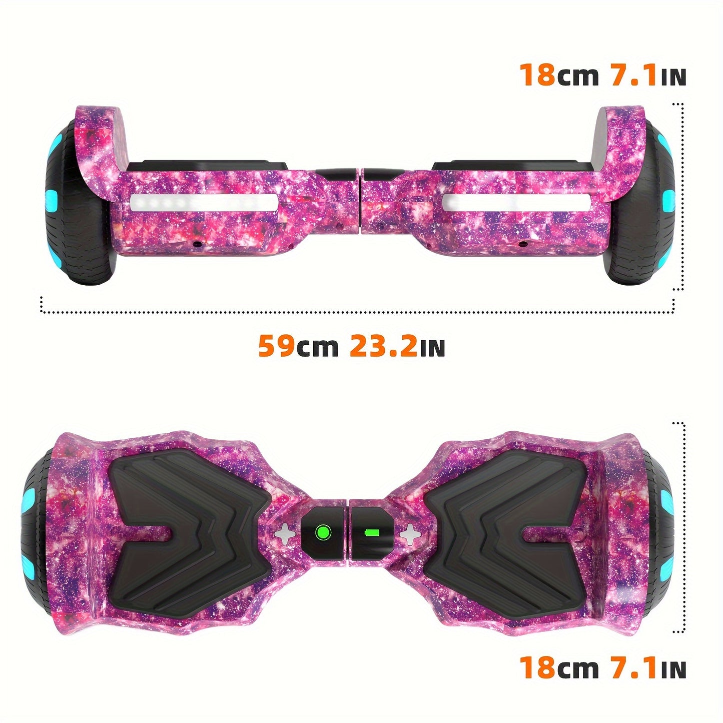 SIMATE K1 Hoverboard for All Ages - Self-Balancing Scooter with Vibrant LED Lights, 8 Speed Modes & Music Playback, Rechargeable Battery, Perfect for Youngsters, Teens & Adults - Ideal Gift for Holidays