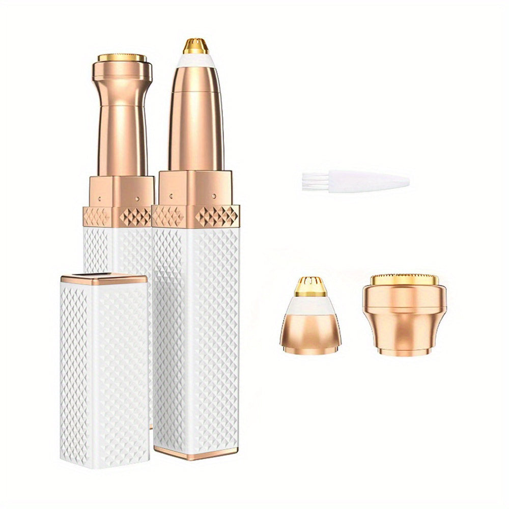 1pc Eyebrow & Facial Hair Removal For Women, 2 In 1 Eyebrow Razor And Painless Hair Shaver Rechargeable With Built-in LED Light For Face Peach Fuzz Eyebrow Lips Body Chin Arms