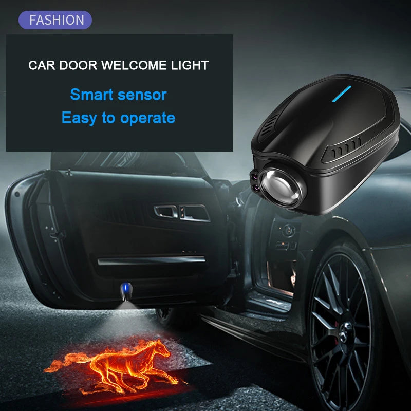 2pcs Rechargeable Led Car Door Welcome Laser Projector Logo Ghost Shadow Step Night Lights Courtesy Lamp Kits Car Accessories