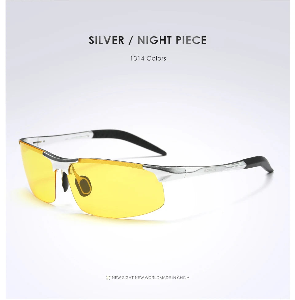 AORON Aluminum Day Night Vision Men Sunglasses Polarized Glasses Brand Original Goggles Male Design Luxury Driving