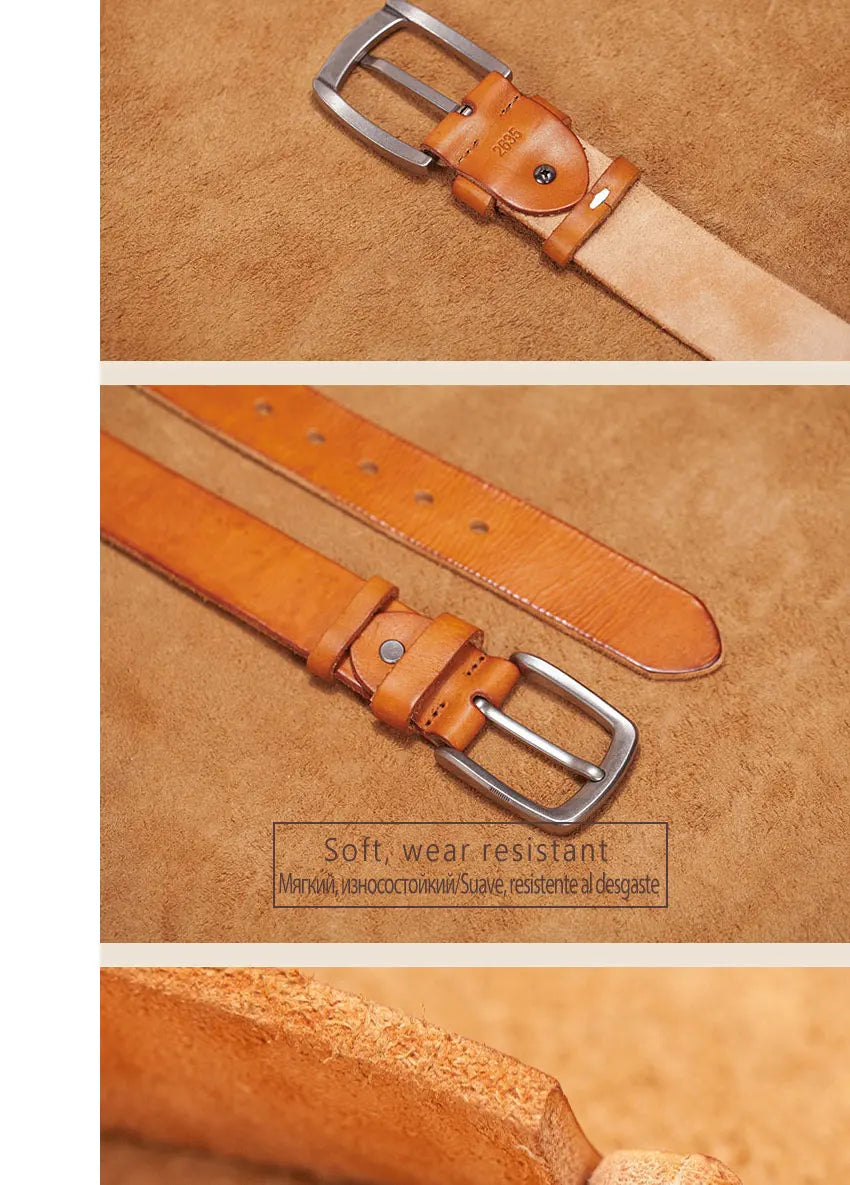Men's belt leather belt men male genuine leather strap brown cow leather belt for men pin buckle vintage jeans cintos masculinos