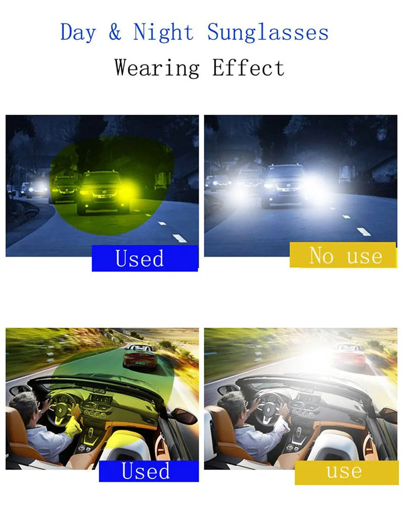AORON Aluminum Day Night Vision Men Sunglasses Polarized Glasses Brand Original Goggles Male Design Luxury Driving