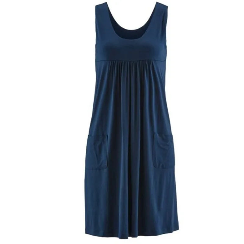 Fashion striped dress summer dress loose simple sleeveless dress women's clothing