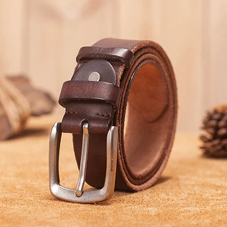 Men's belt leather belt men male genuine leather strap brown cow leather belt for men pin buckle vintage jeans cintos masculinos