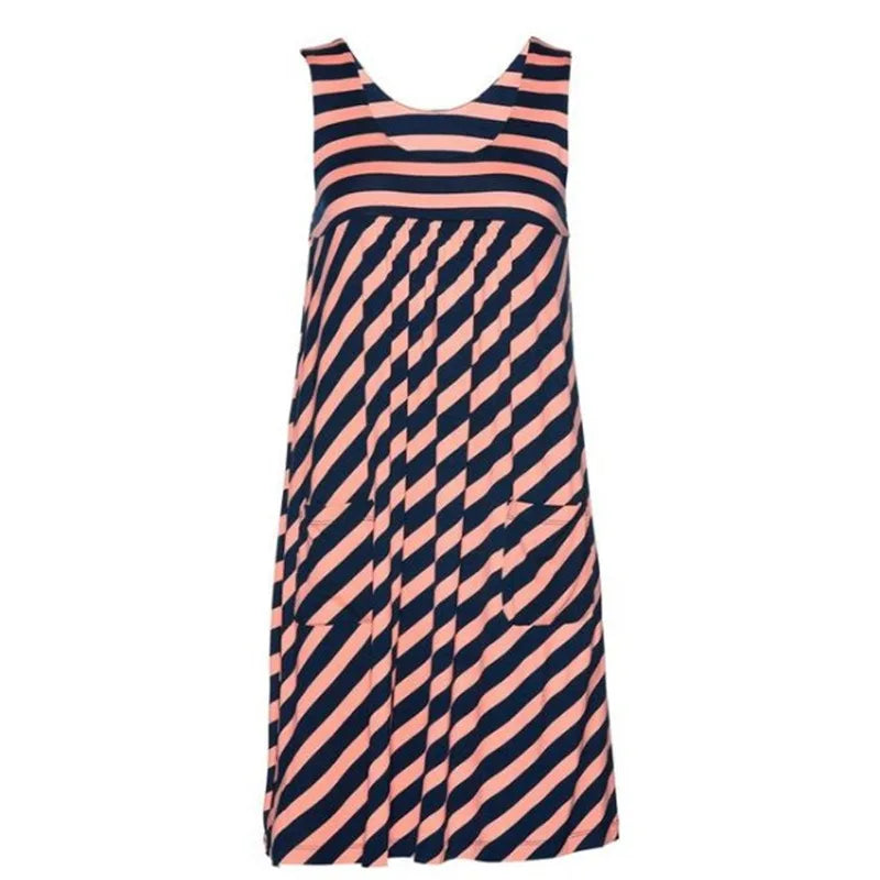 Fashion striped dress summer dress loose simple sleeveless dress women's clothing