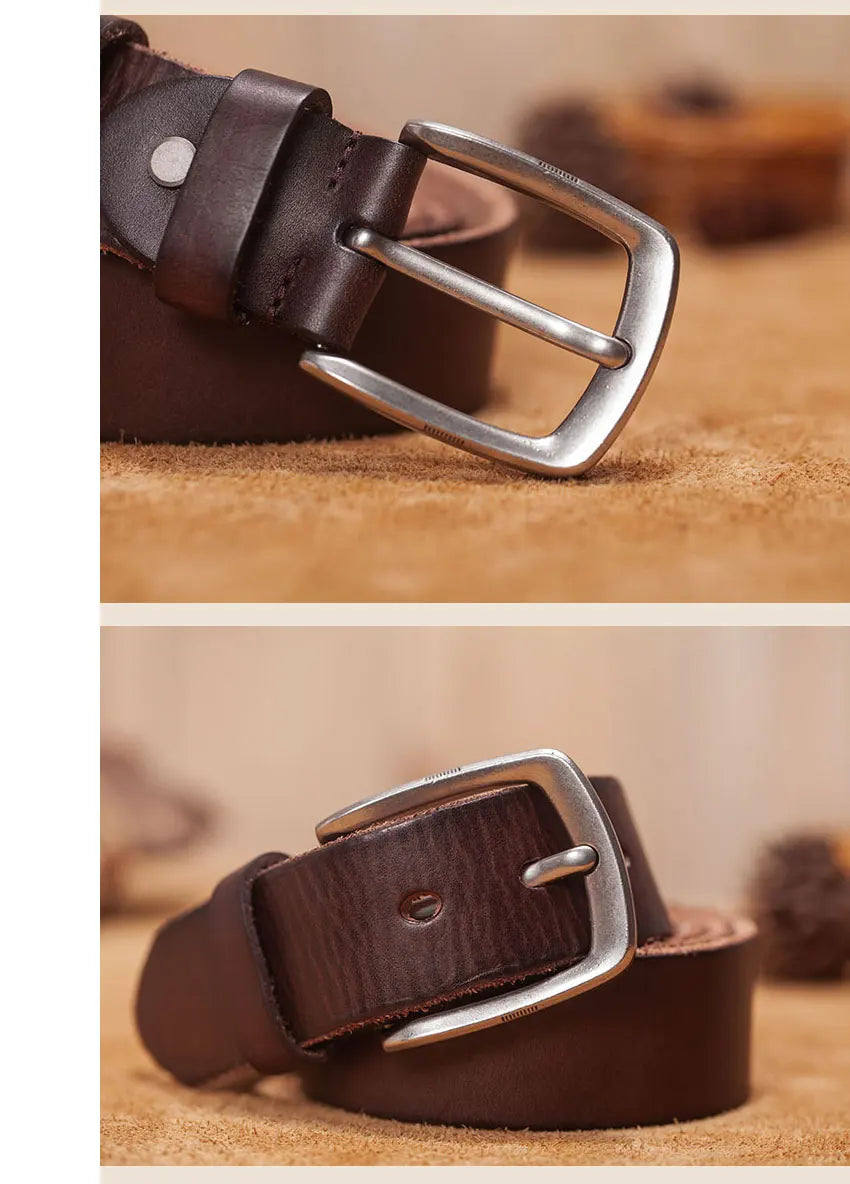 Men's belt leather belt men male genuine leather strap brown cow leather belt for men pin buckle vintage jeans cintos masculinos