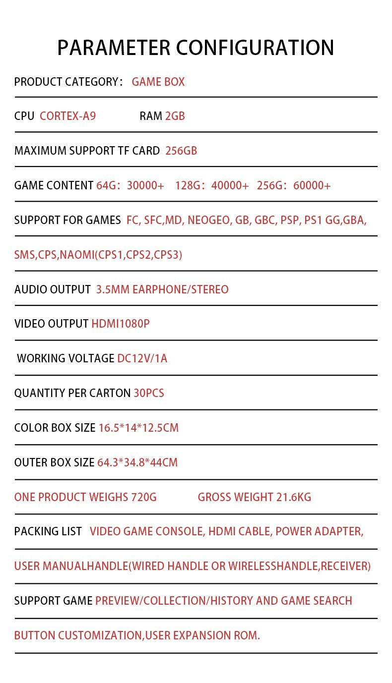 G11 Pro Built-in 60000 Game Video Game Console 4K HD 2.4G 256GB Wireless Controller Emuelec4.3 S905X2 Dual System Family Gamebox
