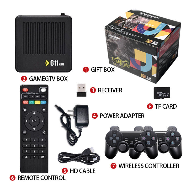 G11 Pro Built-in 60000 Game Video Game Console 4K HD 2.4G 256GB Wireless Controller Emuelec4.3 S905X2 Dual System Family Gamebox