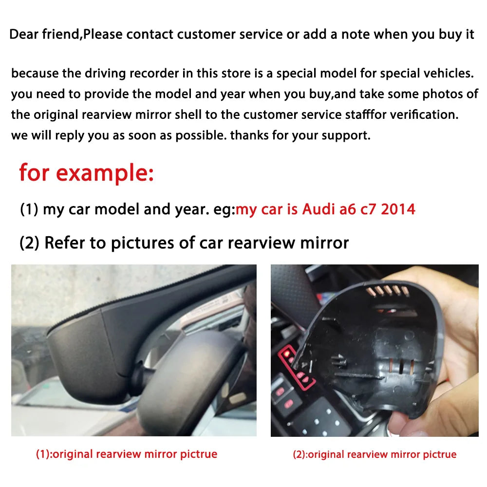 1K 2K 4K Wifi Car Dvr Dash Cam For Audi a1 a3 a4 a5 a6 a7 a8 q3 q5 q7 rs3 rs4 rs5 rs7 tt b5 b6 b7 b8 b9 8v c5 c6 c7 8p 2004-2021