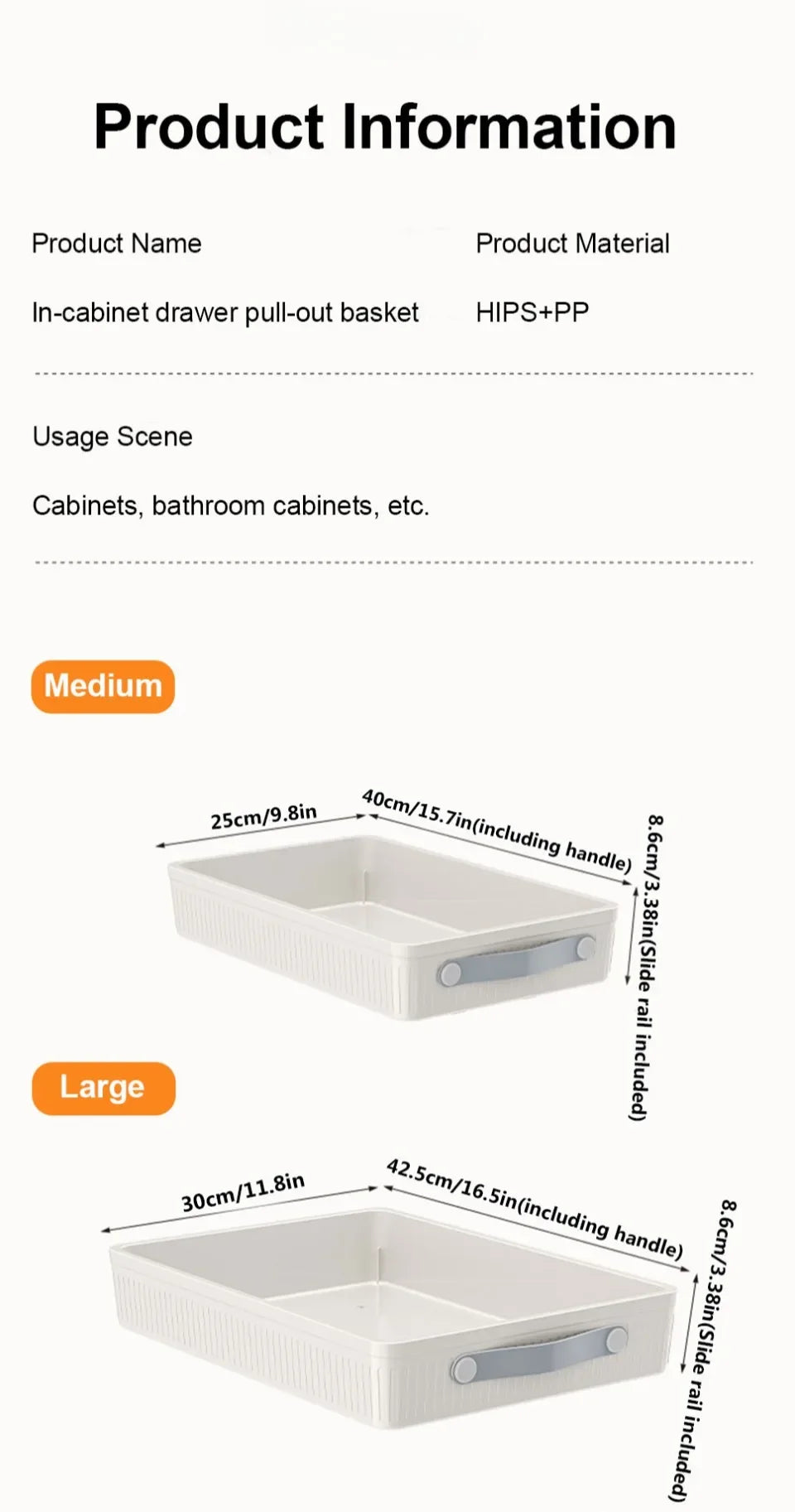 Kitchen Drawer Storage Rack with Slide Rails Pull-out Cabinet Organizer Tray Spice Seasoning Bottle Simple Moisture-Proof Rack