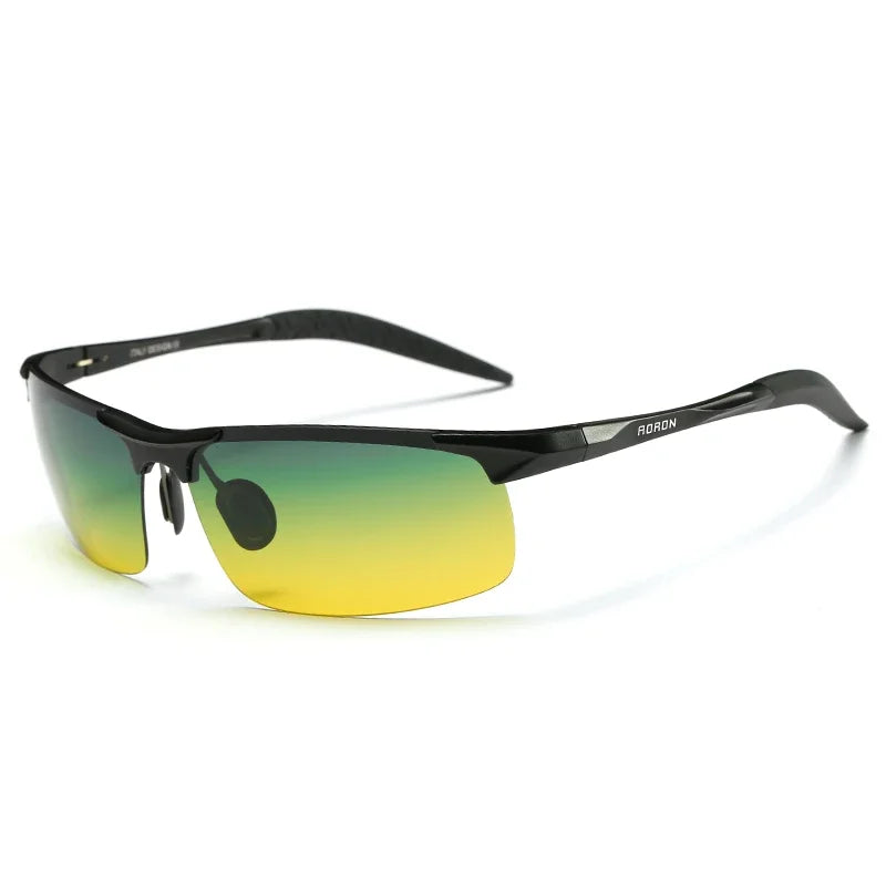 AORON Aluminum Day Night Vision Men Sunglasses Polarized Glasses Brand Original Goggles Male Design Luxury Driving