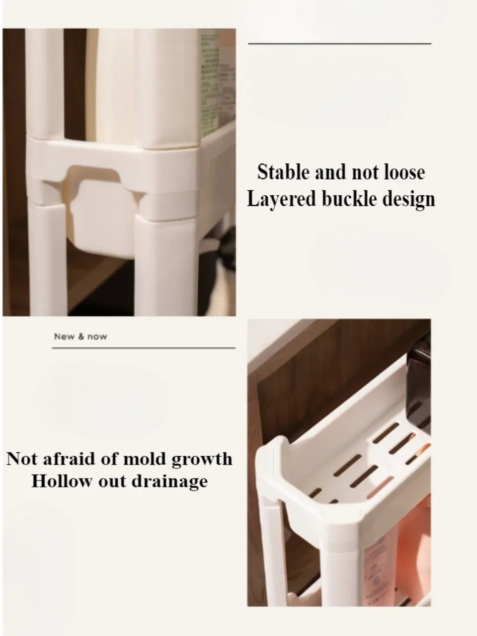 Kitchen Storage Trolley Home Space Saving Narrow Rack Behind Bathroom Door Hollow Out Seam Shelf Toilet Gap Floor Small Carts