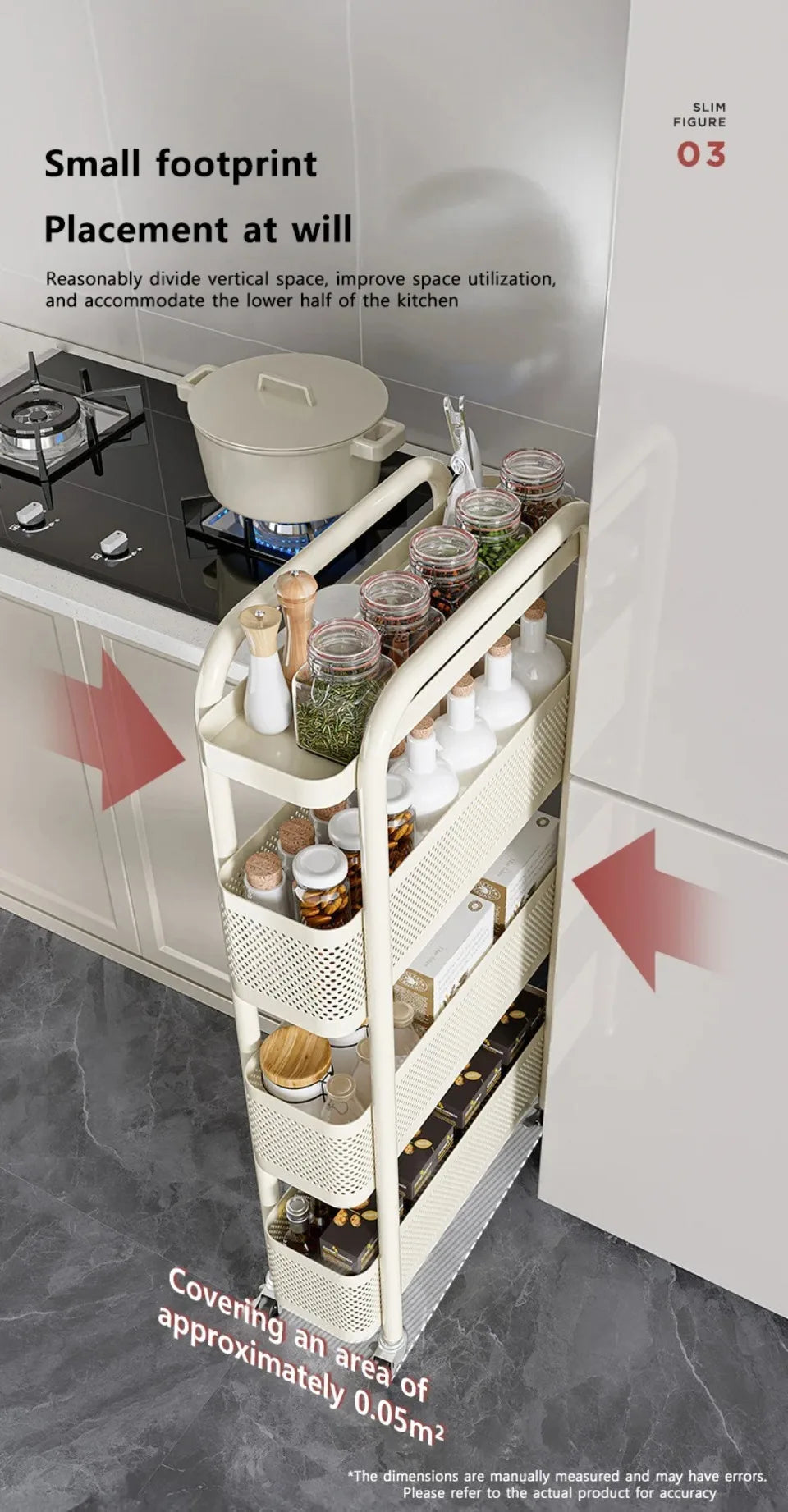 Kitchen Multi-Functional Storage Trolley Vegetables Baskets Bathroom Moisture-Proof Mobile Cart Snack Rack Living Room Shelves