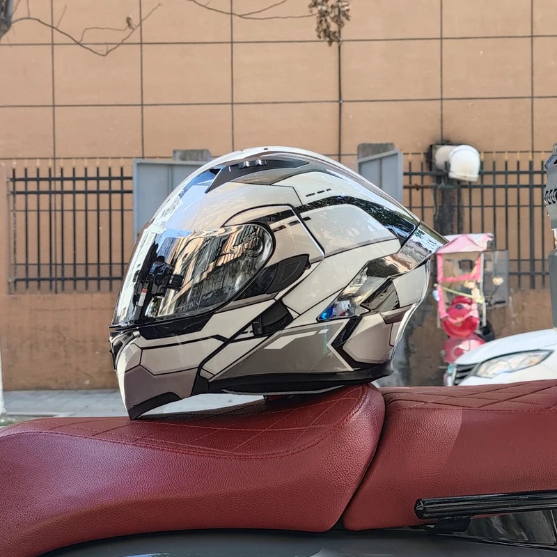 Flip Up Motorcycle Helmet Double lens full face helmet High quality DOT approved Moto cascos motociclistas capacete