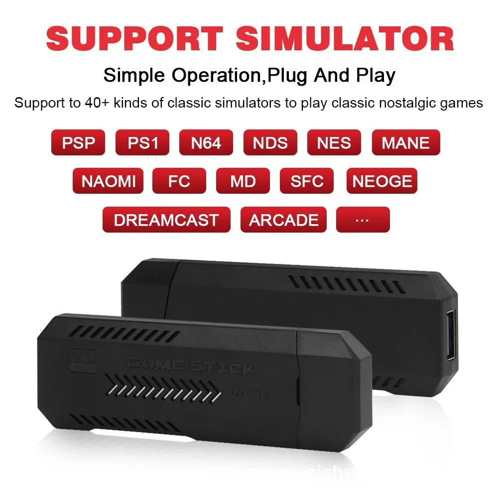New X2 Plus Game Stick GD10 Pro 4K HD Retro Video Game Console Wireless Controller 128G 40000 Game TV 50 Emulator For PS1/N64