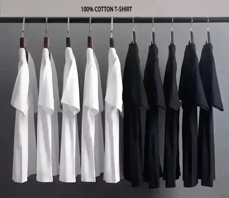 Men's and Women's Spring and Summer Cotton T-shirts Are Fashionable Comfortable Loose and Trendy قمصان قمصان