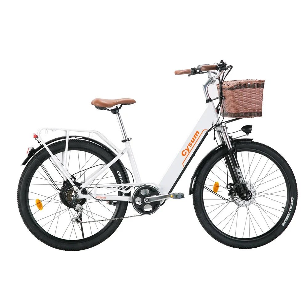 Ebike Electric Bicycle 26" 250W mid motor City Ebike Pedelec with Bicycle Basket Cup HolderSports Entertainment Cycling electric