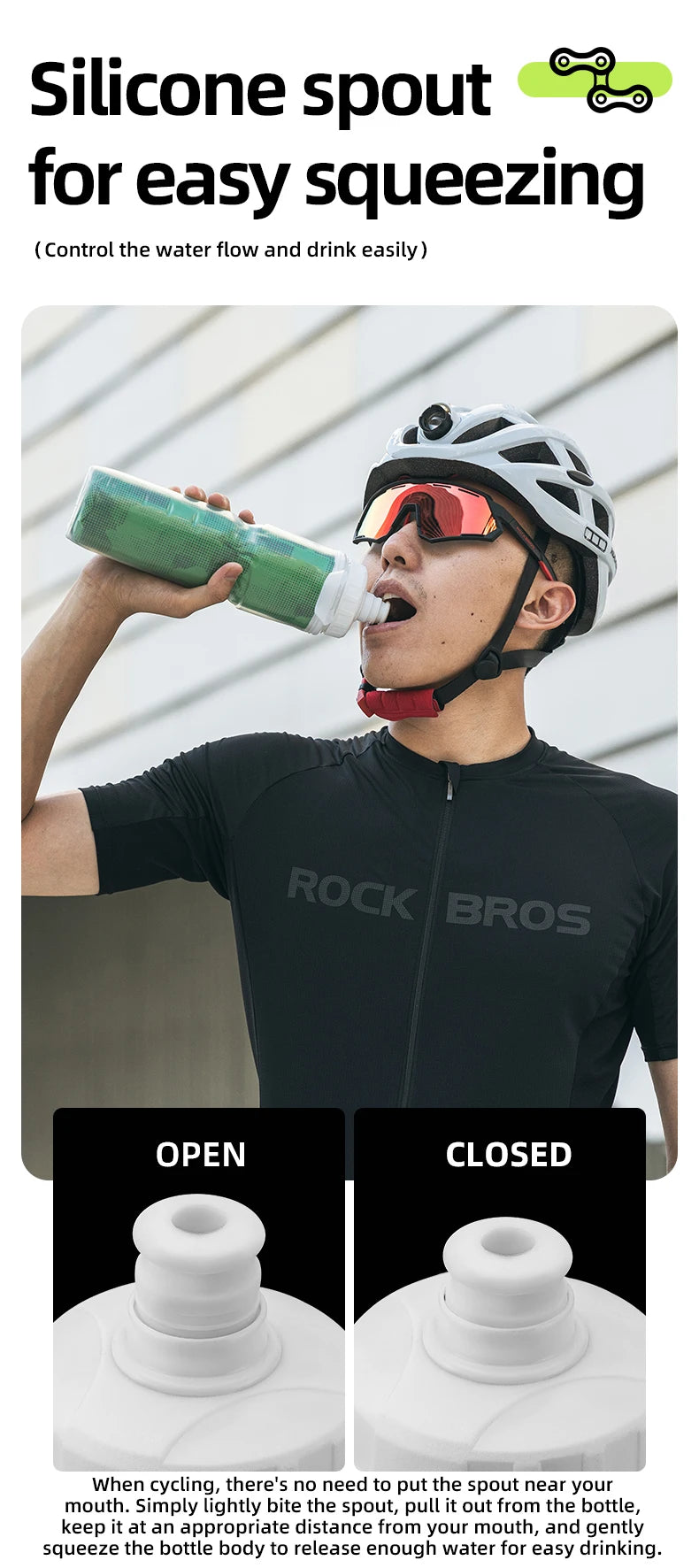 ROCKBROS Cycling Insulated Water Bottle Thermal Drink PP5 Silicone 670ml Fitness Outdoor Sports Bicycle Portable Water Kettle