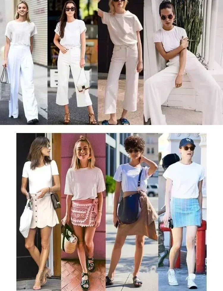 Men's and Women's Spring and Summer Cotton T-shirts Are Fashionable Comfortable Loose and Trendy قمصان قمصان