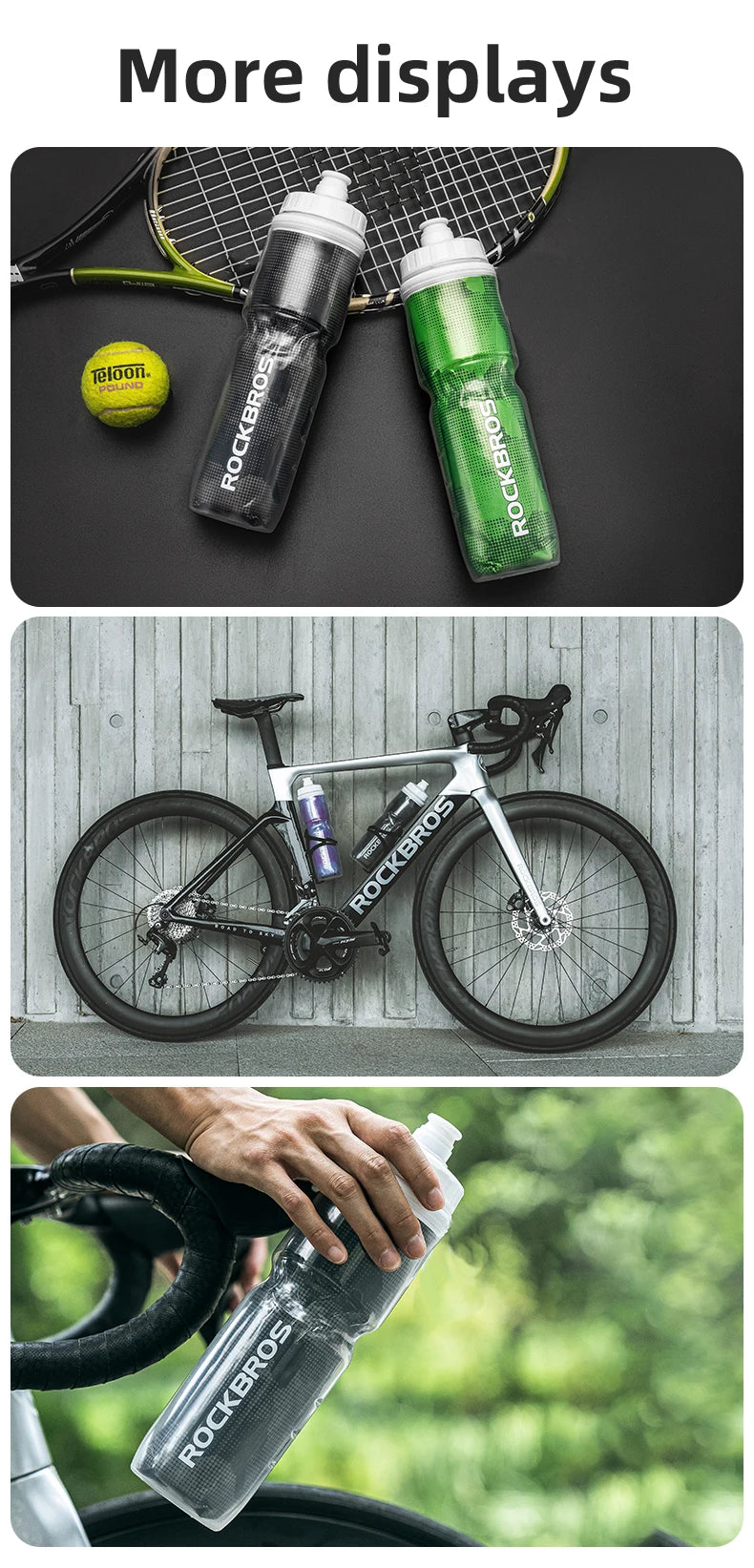 ROCKBROS Cycling Insulated Water Bottle Thermal Drink PP5 Silicone 670ml Fitness Outdoor Sports Bicycle Portable Water Kettle