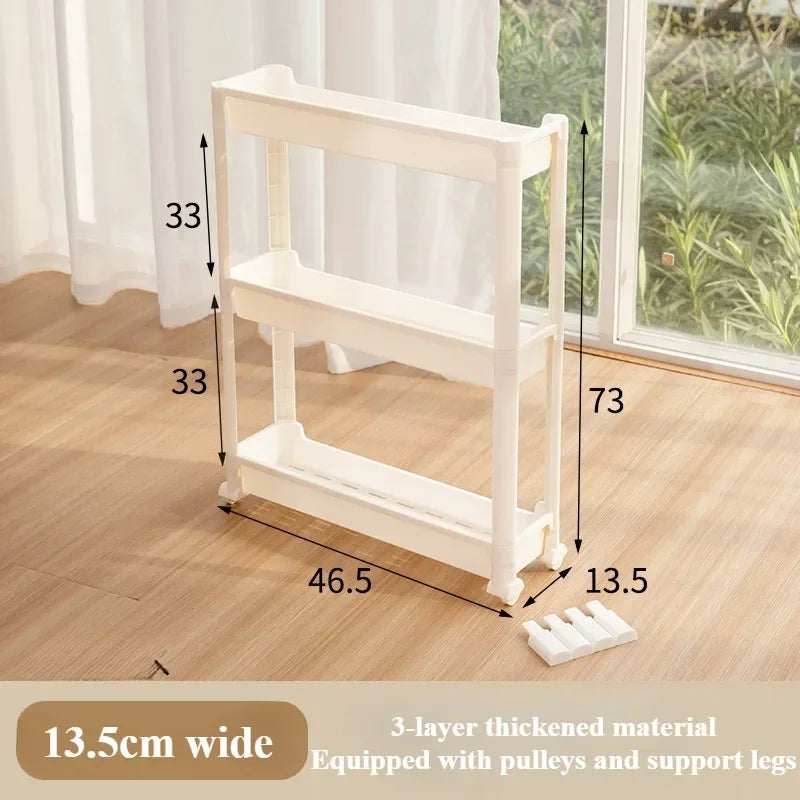 Kitchen Storage Trolley Home Space Saving Narrow Rack Behind Bathroom Door Hollow Out Seam Shelf Toilet Gap Floor Small Carts