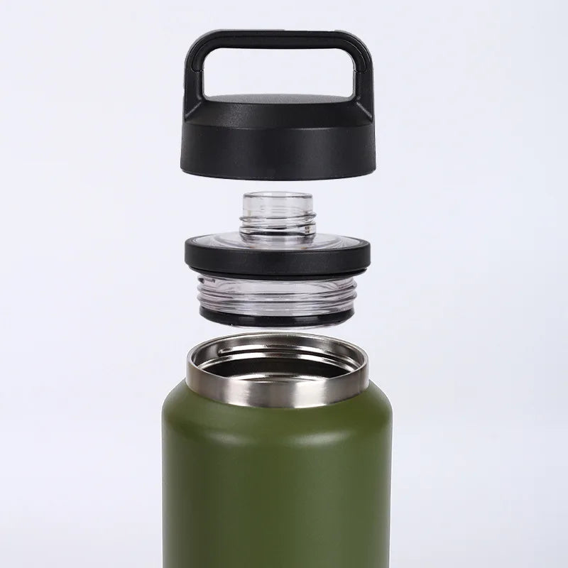 800ml 1100ml Large Capacity Water Bottle Stainless Steel Thermos Vacuum Insulated Flask Bottle Leakproof Sports Portable Tumbler