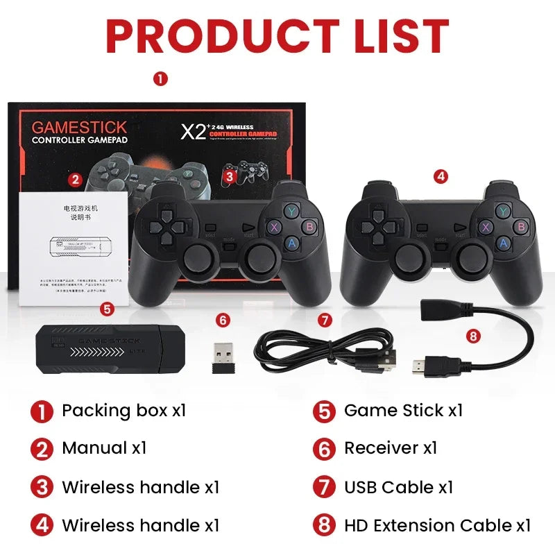 X2 Plus 256G 128G 64G GD10 Pro 4K Game Player 3D HD Retro Video Game Console Wireless Controller TV 50 Emulator For Kids Gifts