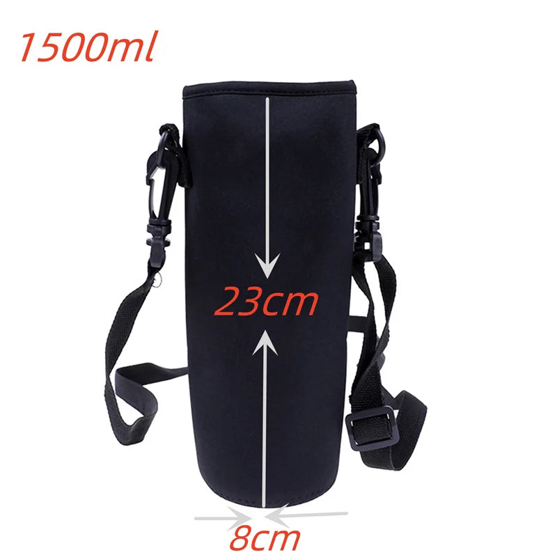 Portable Water Bottle Insulated Neoprene Holder Pouch Bag 420/550/750/1000/1500ml Shoulder With Adjustable Strap
