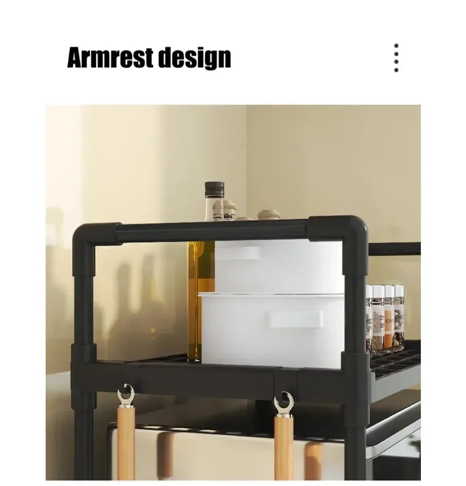 Kitchen Elevated Design Seasoning Rack Microwave Storage RackBilayer Oven Modern Minimalism Kitchen Accessories Organizer